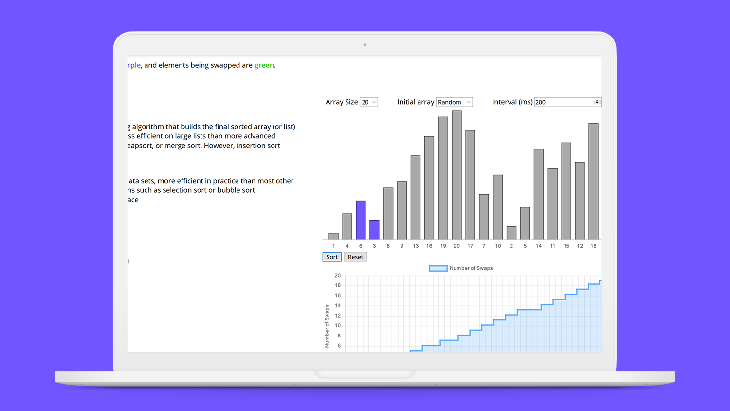 Screenshot of the dashboard on mac book mockup